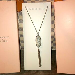 Sparkle & Bling Silver Long Necklace New in Packaging